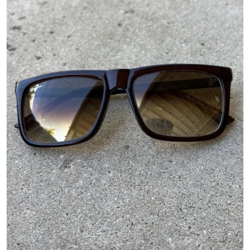 Ray-Ban RB5401 Polarized Sunglasses Brown Plastic Frame Black Lens Made in ITALY